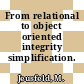 From relational to object oriented integrity simplification.
