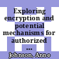 Exploring encryption and potential mechanisms for authorized government access to plaintext : proceedings of a workshop [E-Book] /