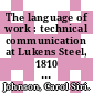 The language of work : technical communication at Lukens Steel, 1810 to 1925 [E-Book] /