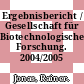 Ergebnisbericht / Gesellschaft für Biotechnologische Forschung. 2004/2005 /