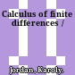 Calculus of finite differences /
