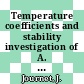 Temperature coefficients and stability investigation of A. H. T.R. survey [E-Book]