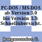 PC-DOS / MS-DOS ab Version 3.0 bis Version 3.3: Schnellübersicht.