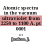 Atomic spectra in the vacuum ultraviolet from 2250 to 1100 A. pt 0001 : Al, C, Cu, Fe, Ge, Hg, Si (H2)