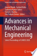 Advances in Mechanical Engineering [E-Book] : Select Proceedings of CAMSE 2020 /