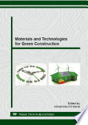 Materials and technologies for green construction [E-Book] /