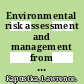 Environmental risk assessment and management from a landscape perspective / [E-Book]