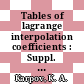 Tables of lagrange interpolation coefficients : Suppl. to tables of the function w(z) : e -z2 integral0 bis z e x2 dx in the complex domain.