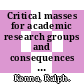 Critical masses for academic research groups and consequences for higher education research policy and management [E-Book] /