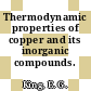 Thermodynamic properties of copper and its inorganic compounds.