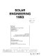 Solar engineering 1993 : ASME international solar energy conference 1993 : Washington, DC, 04.04.93-09.04.93 /