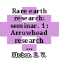 Rare earth research: seminar. 1 : Arrowhead research conference : Lake-Arrowhead, CA, 10.60 /