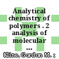 Analytical chemistry of polymers . 2 analysis of molecular structure and chemical groups /