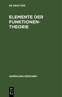 Elemente der Funktionentheorie /