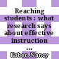 Reaching students : what research says about effective instruction in undergraduate science and engineering [E-Book] /