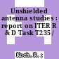 Unshielded antenna studies : report on ITER R & D Task T235 /