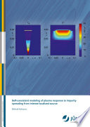 Self-consistent modeling of plasma response to impurity spreading from intense localized source /