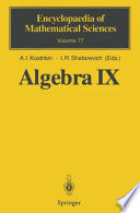 Algebra. 9. Finite groups of Lie type finite dimensional division algebras.