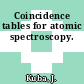 Coincidence tables for atomic spectroscopy.
