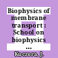 Biophysics of membrane transport : School on biophysics of membrane transport 0011: proceedings vol 0002 : Zakopane, 04.05.92-13.05.92.