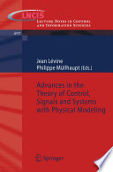 Advances in the Theory of Control, Signals and Systems with Physical Modeling [E-Book] /