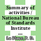 Summary of activities / National Bureau of Standards Institute for Materials Research Analytical Chemistry Division Activation Analysis Section : July 1969 to June 1970.