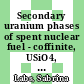 Secondary uranium phases of spent nuclear fuel - coffinite, USiO4, and studtite, UO4 . 4H2O - synthesis, characterization, and investigations regarding phase stability /