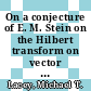 On a conjecture of E. M. Stein on the Hilbert transform on vector fields [E-Book] /