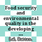 Food security and environmental quality in the developing world /