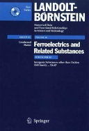Ferroelectrics and related substances. Subvol. B1. Inorganic substances other than oxides SbSi familiy ... TAAP /