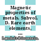 Magnetic properties of metals. Subvol. D. Rare earth elements, alloys and compounds : supplement to vol. 19 /