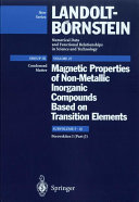 Magnetic properties of non-metallic inorganic compounds based on transition elements. Subvol. F1 beta, 1 (part beta). Perovskites /