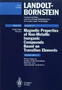Magnetic properties of non-metallic inorganic compounds based on transition elements. Subvol. F3. Perovskites II, oxides with corundum, ilmenite and amorphous structures /