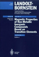Magnetic properties of non-metallic inorganic compounds based on transition elements. Subvol. J1, 1. Halides /