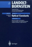 Optical constants. Subvol. A. Refractive indices of inorganic, organometallic, and organononmetallic liquids, and binary liquid mixtures /