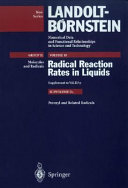 Radical reaction rates in liquids. Subvol. D2. Peroxyl and related radicals : suppl. to vol. II/13 /