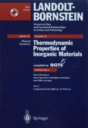 Thermodynamic properties of inorganic materials. Subvol. A, Pt. 4. Pure substances heat capacities, enthalpies, entropies and gibbs energies, phase transition data Compounds from HgH<g> to ZnTe<g> /