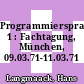Programmiersprachen. 1 : Fachtagung, München, 09.03.71-11.03.71 /