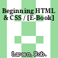 Beginning HTML & CSS / [E-Book]