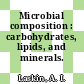 Microbial composition : carbohydrates, lipids, and minerals.