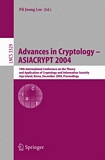 Advances in Cryptology - ASIACRYPT 2004 [E-Book] : 10th International Conference on the Theory and Application of Cryptology and Information Security, Jeju Island, Korea, December 5-9, 2004, Proceedings /