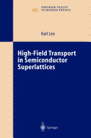 High-Field Transport in Semiconductor Superlattices [E-Book] /