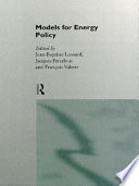 Models for energy policy.