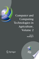 Computer And Computing Technologies In Agriculture, Volume II [E-Book] : First IFIP TC 12 International Conference on Computer and Computing Technologies in Agriculture (CCTA 2007), Wuyishan, China, August 18-20, 2007 /