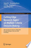 Cutting-Edge Research Topics on Multiple Criteria Decision Making [E-Book] : 20th International Conference, MCDM 2009, Chengdu/Jiuzhaigou, China, June 21-26, 2009. Proceedings /