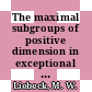 The maximal subgroups of positive dimension in exceptional algebraic groups [E-Book] /