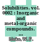 Solubilities. vol. 0002 : Inorganic and metal-organic compounds. A compilation of solubility data from the periodical literature. Vol. 2. K-z. 4th ed. A rev. And continuation of the comp. Orig. By a. Seidell.