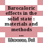 Barocaloric effects in the solid state : materials and methods [E-Book] /