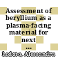 Assessment of beryllium as a plasma-facing material for next step fusion devices [E-Book] /