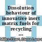 Dissolution behaviour of innovative inert matrix fuels for recycling of minor actinides [E-Book] /